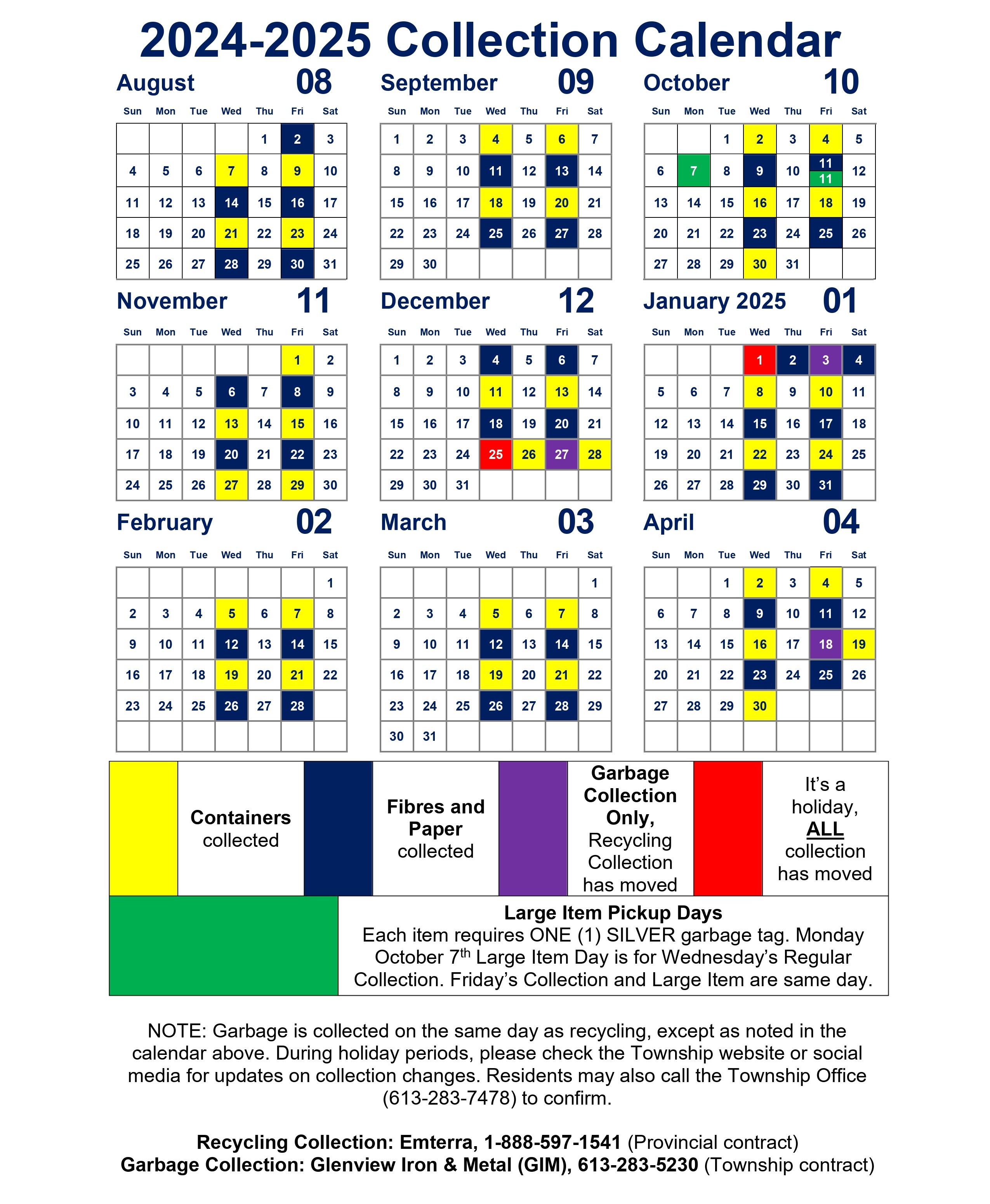 2024 25 Transitional Recycling Calendar page 0001