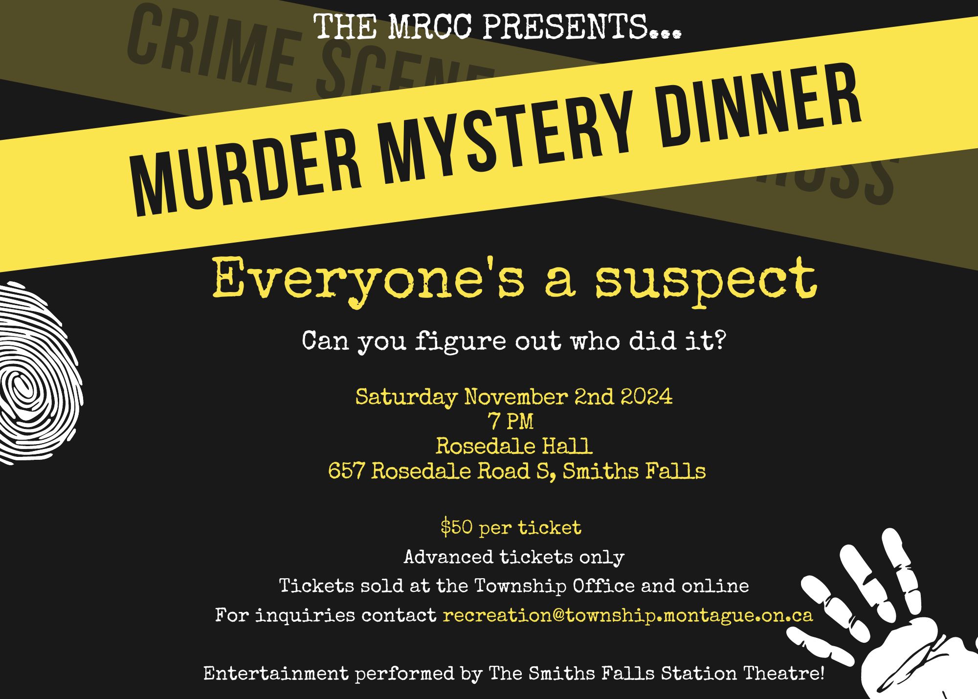 Yellow and Black Murder Mystery Invitation 1