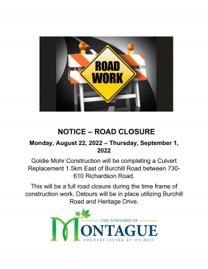 Construction Notice: Road Closure - Richardson Road
